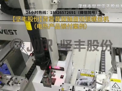 背靠背雙軸自動鎖螺絲機（電熱產品鎖付案例）